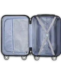 Wanderlite Lightweight Hard Suit Case Luggage Black & White