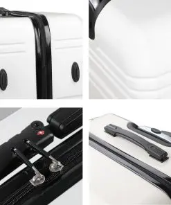 Wanderlite Lightweight Hard Suit Case Luggage Black & White