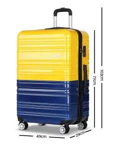 Wanderlite Lightweight Hard Suit Case Luggage Yellow & Purple