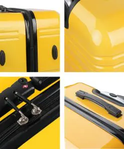 Wanderlite Lightweight Hard Suit Case Luggage Yellow & Purple