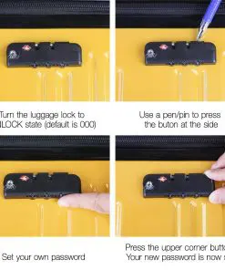 Wanderlite Lightweight Hard Suit Case Luggage Yellow & Purple