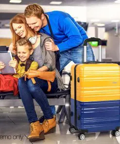 Wanderlite Lightweight Hard Suit Case Luggage Yellow & Purple