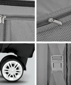 Wanderlite 2 Piece Lightweight Hard Suit Case Luggage Black & White