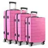 Wanderlite 3PC Luggage Suitcase Trolley – Pink