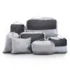 Wanderlite 7PCS Grey Luggage Organiser Suitcase Sets Travel Packing Cubes Pouch Bag