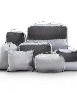 Wanderlite 7PCS Grey Luggage Organiser Suitcase Sets Travel Packing Cubes Pouch Bag