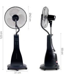 Devanti Portable Misting Fan with Remote Control - Black