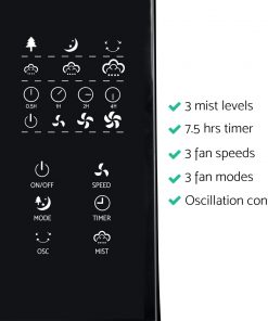 Devanti Portable Misting Fan with Remote Control - Black