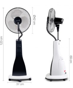 Devanti Portable Misting Fan with Remote Control - White
