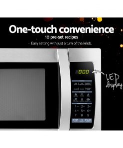 Midea 34L 1100W Electric Digital Solo Microwave Oven Kitchen Silver