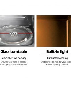 Midea 34L 1100W Electric Digital Solo Microwave Oven Kitchen Silver