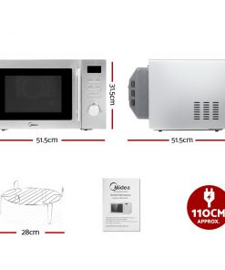 Midea 34L 2100W Electric Convetion Microwave Oven Kitchen Bench Silver