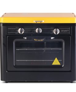 Devanti 3 Burner Portable Oven - Black & Yellow