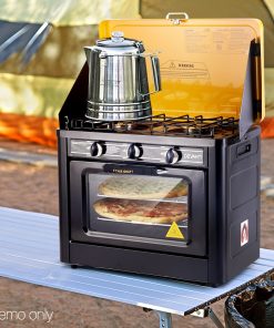Devanti 3 Burner Portable Oven - Black & Yellow