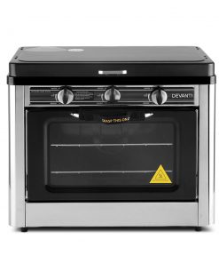 Devanti 3 Burner Portable Oven - Silver & Black