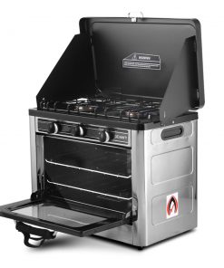 Devanti 3 Burner Portable Oven - Silver & Black