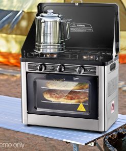 Devanti 3 Burner Portable Oven - Silver & Black