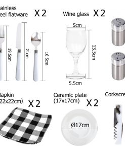 Alfresco 2 Person Picnic Basket Baskets White Deluxe Outdoor Corporate Blanket Park