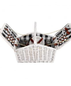 Alfresco 2 Person Picnic Basket Baskets White Deluxe Outdoor Corporate Blanket Park
