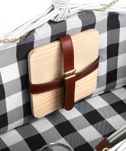 Alfresco 2 Person Picnic Basket Baskets White Deluxe Outdoor Corporate Blanket Park