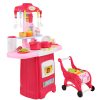 Keezi Kids Kitchen and Trolley Playset – Red