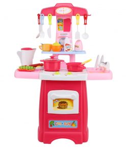 Keezi Kids Kitchen and Trolley Playset - Red