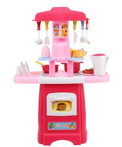 Keezi Kids Kitchen and Trolley Playset - Red