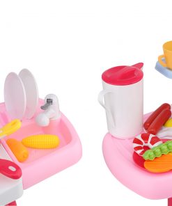 Keezi Kids Kitchen and Trolley Playset - Red