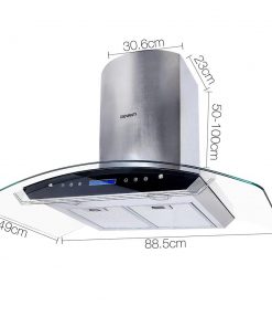 DEVANTI Commercial Rangehood Range Hood Stainless Steel Kitchen Canopy 90cm 900mm
