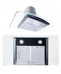 DEVANTI Commercial Rangehood Range Hood Stainless Steel Kitchen Canopy 90cm 900mm