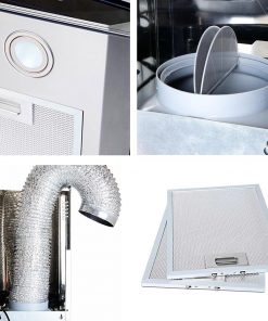 DEVANTI Commercial Rangehood Range Hood Stainless Steel Kitchen Canopy 90cm 900mm