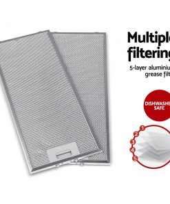 DEVANTi Rangehood Range Hood Stainless Steel Kitchen Canopy 600mm Black