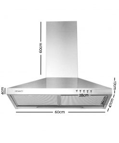 DEVANTi 600mm Rangehood Stainless Steel Range Hood Home Kitchen Canopy