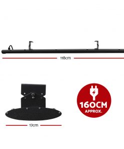 Devanti 2400W Electric Infrared Radiant Strip Heater Panel Heat Bar Black