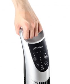 Devanti Portable Cross Flow Tower Fan - Silver