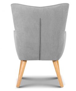 Artiss Armchair and Ottoman - Light Grey