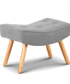 Artiss Armchair and Ottoman - Light Grey