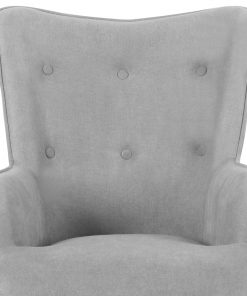 Artiss Armchair and Ottoman - Light Grey