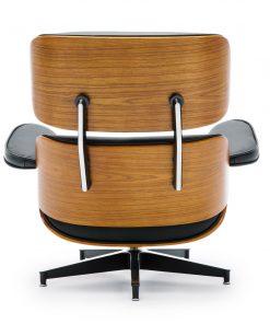 Replica Eames Lounge Chair & Ottoman Black Top Layer Genuine Leather / Walnut Wood