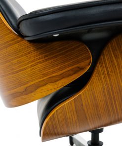 Replica Eames Lounge Chair & Ottoman Brown PU Leather / Walnut Wood