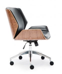 Wooden & PU Leather Office Chair Grosvenor Executive Chair - Walnut
