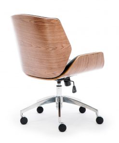 Wooden & PU Leather Office Chair Grosvenor Executive Chair - Walnut