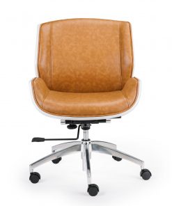 Wooden & PU Leather Office Chair Grosvenor Executive Chair - White