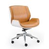 Wooden & PU Leather Office Chair Grosvenor Executive Chair – White