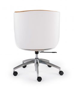 Wooden & PU Leather Office Chair Grosvenor Executive Chair - White