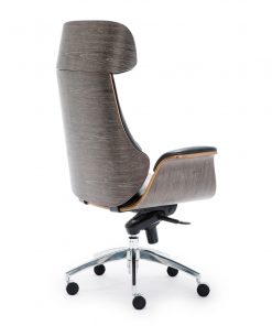 Wooden & PU Leather Office Chair Renaissance Executive Chair - Grey