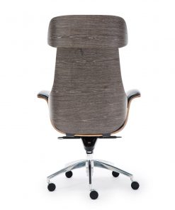 Wooden & PU Leather Office Chair Renaissance Executive Chair - Grey