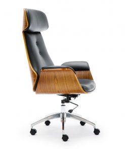 Wooden & PU Leather Office Chair Renaissance Executive Chair - Walnut