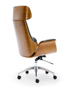 Wooden & PU Leather Office Chair Renaissance Executive Chair - Walnut