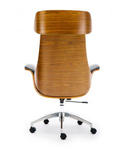 Wooden & PU Leather Office Chair Renaissance Executive Chair - Walnut